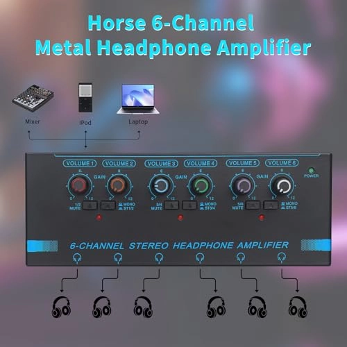 Headphone Amp Amplifier - 6-Channel
