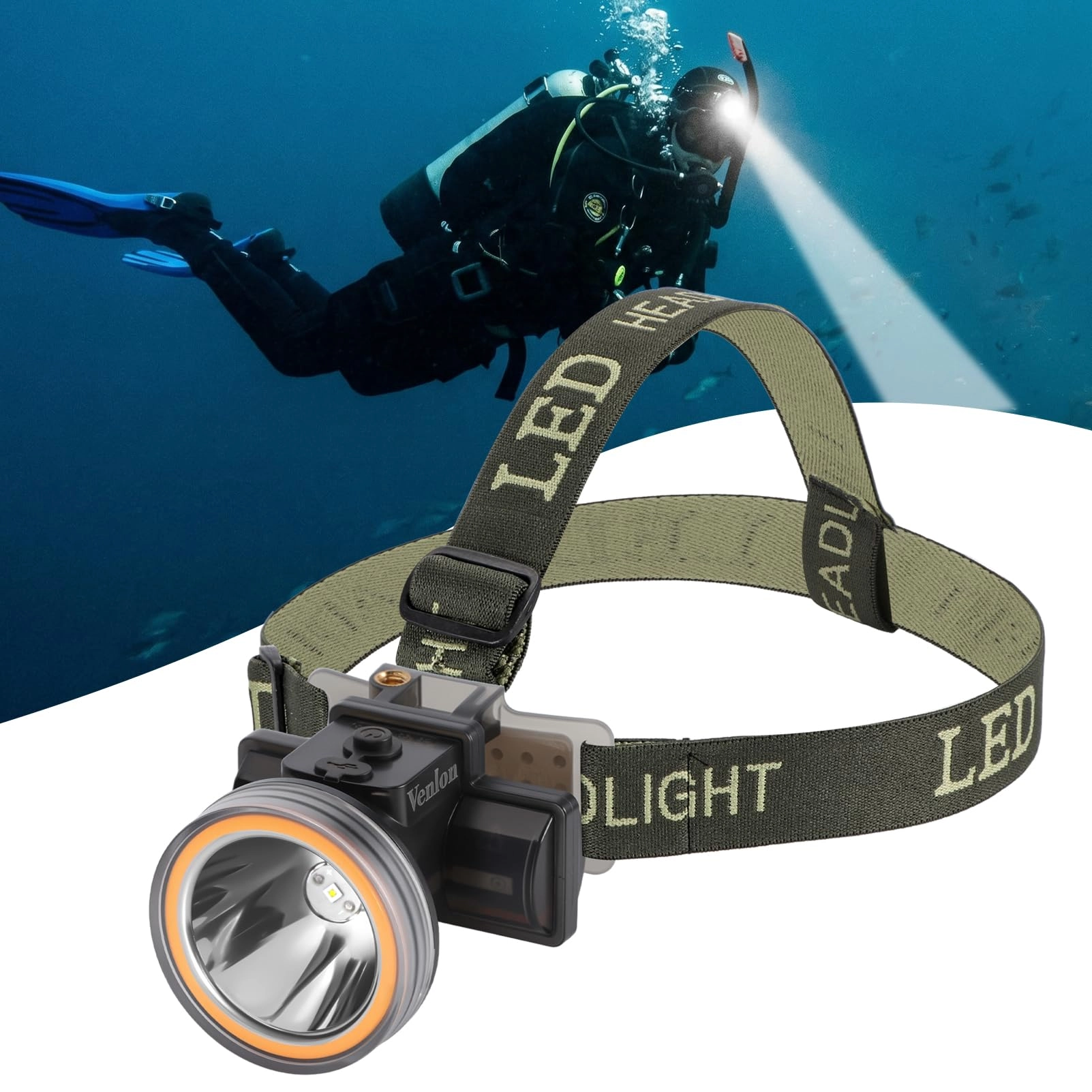 Venlon Mode 301 - IPX8 Waterproof Rechargeable 10H Runtime