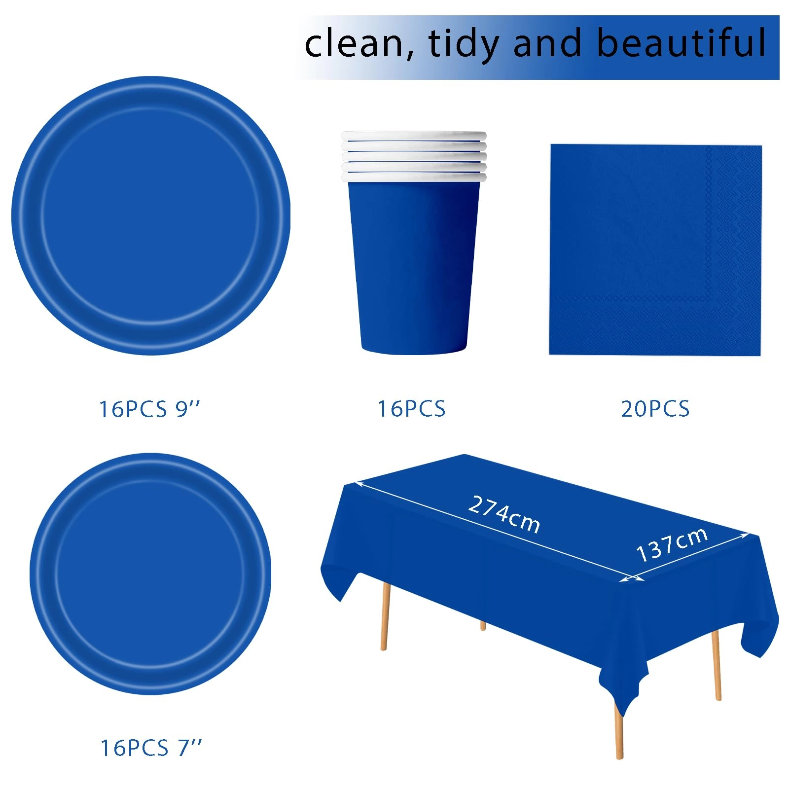 Paper Tableware Set - 69Pcs Anniversary Birthday Christmas Wedding