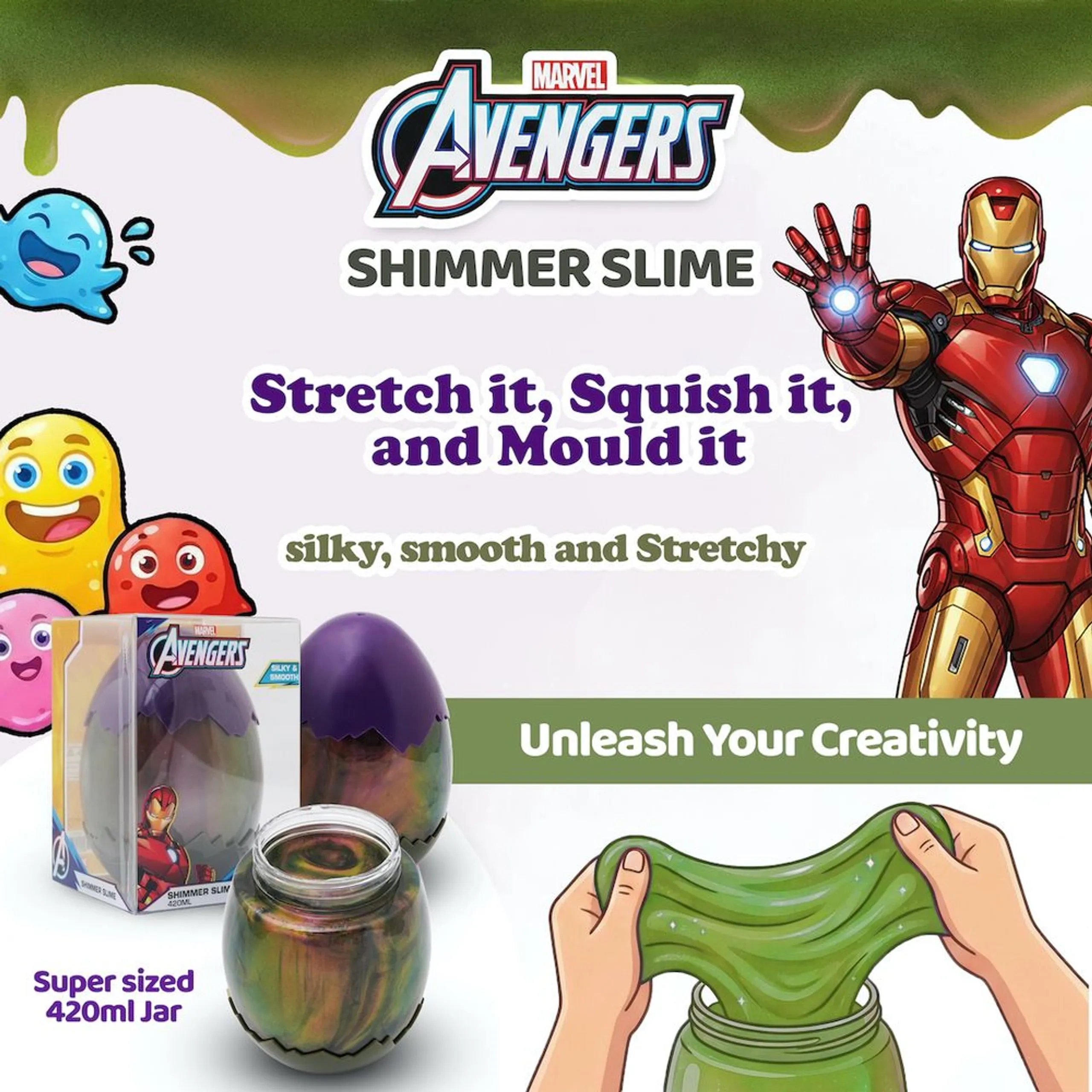 Iron Man Shimmer Slime - 3+ years