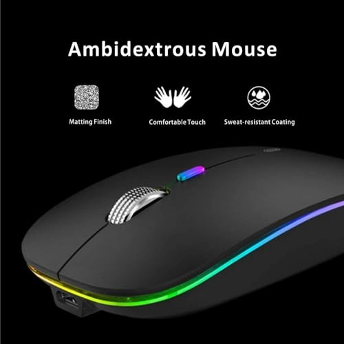 Rechargeable Ergonomic Mouse - 2.4GHz Wireless Bluetooth USB