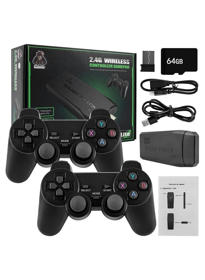 Retro Gaming Console Stick - 20,000+ Games, 23 Emulators, 4K HDMI, 2 Wireless Controllers