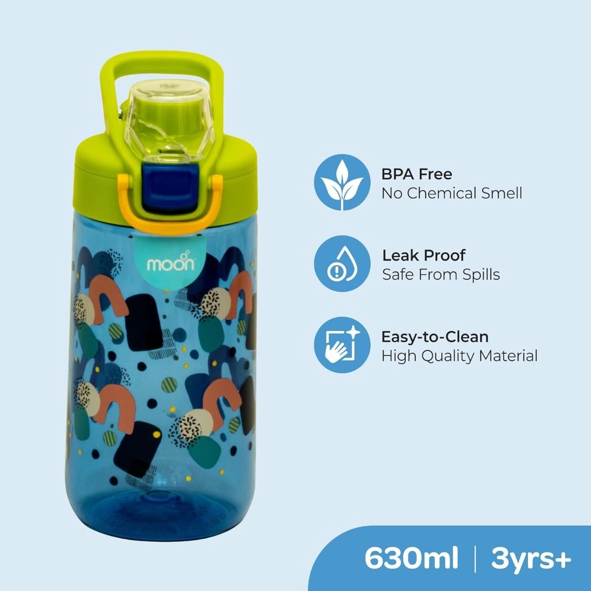 Kids Water Bottle Tritan 630 ml - Spill-proof lid