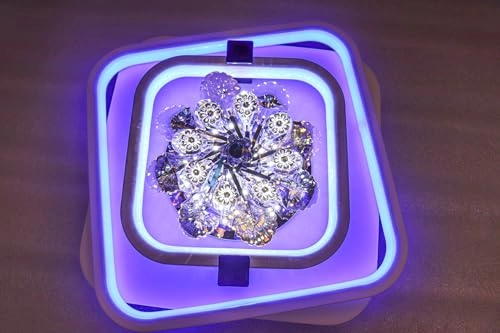 Luster Crystal Chandelier - warm white cool blue romantic pink