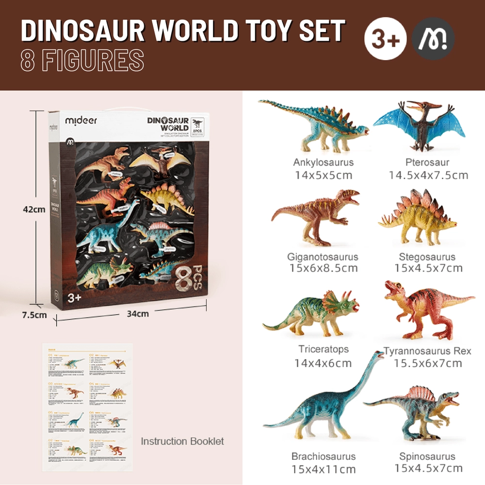 Dinosaur World Action Figures (30654455-MD3351) 8 pcs