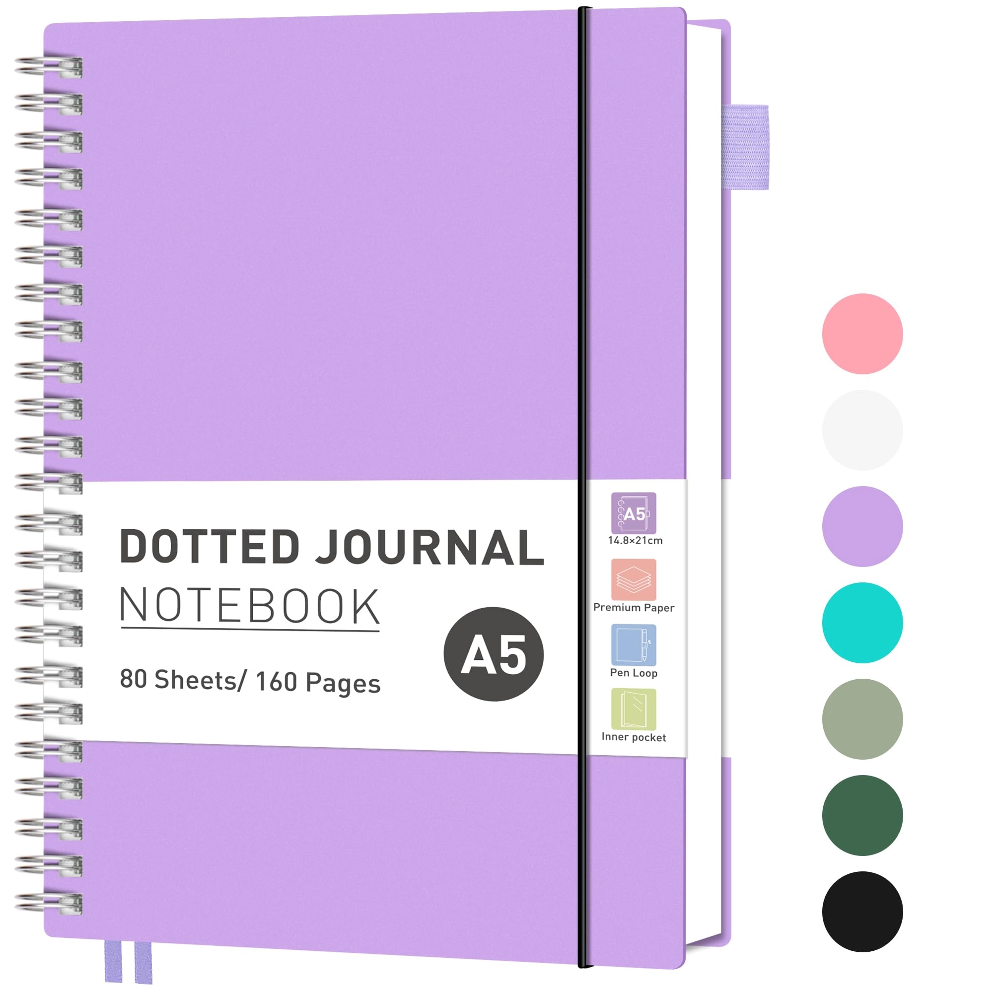 Bullet Dot Journals A5 Spiral - Dotted 80 Sheets