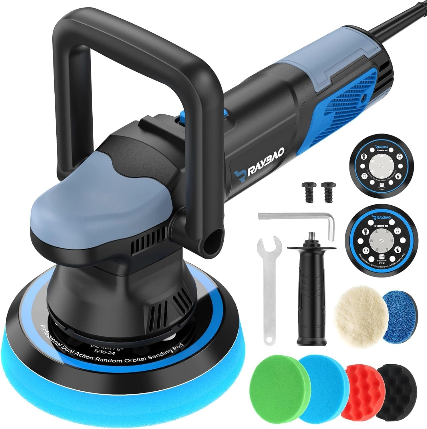 RAYBAO Dual Action Car Polisher - 900 Watts 5/6-inch