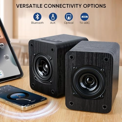 Powered Bluetooth Bookshelf Speakers - 40W