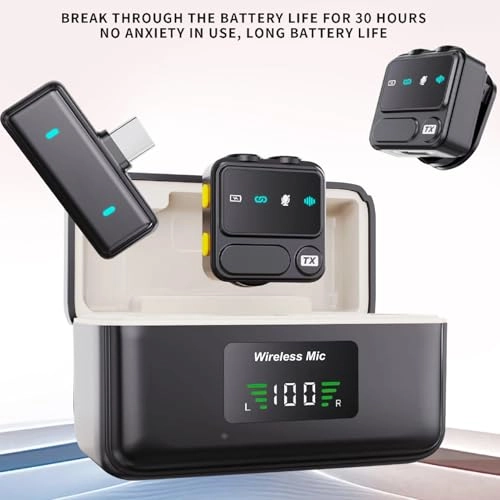 Wireless Lavalier Microphones - 2 2.4 GHz