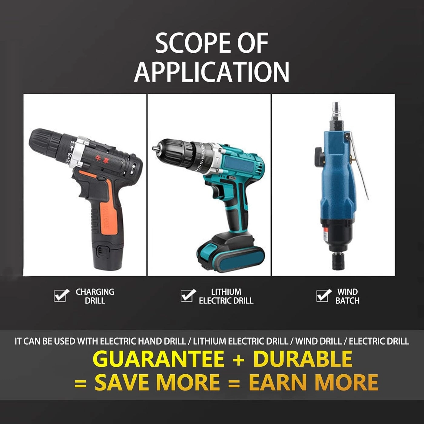 Magnetic Anti-slip Drill Bit - 7PCS 25mm-150mm