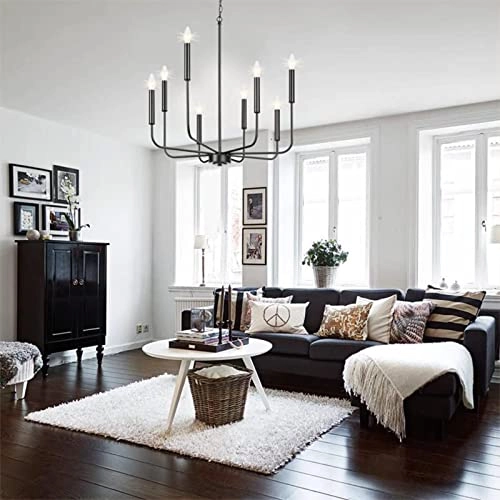 Modern Black Chandelier - Dimmable