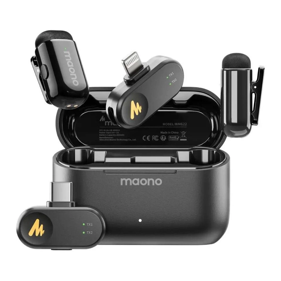 Maono Wave T1 Mini Wireless+USB+Lightning Microphone