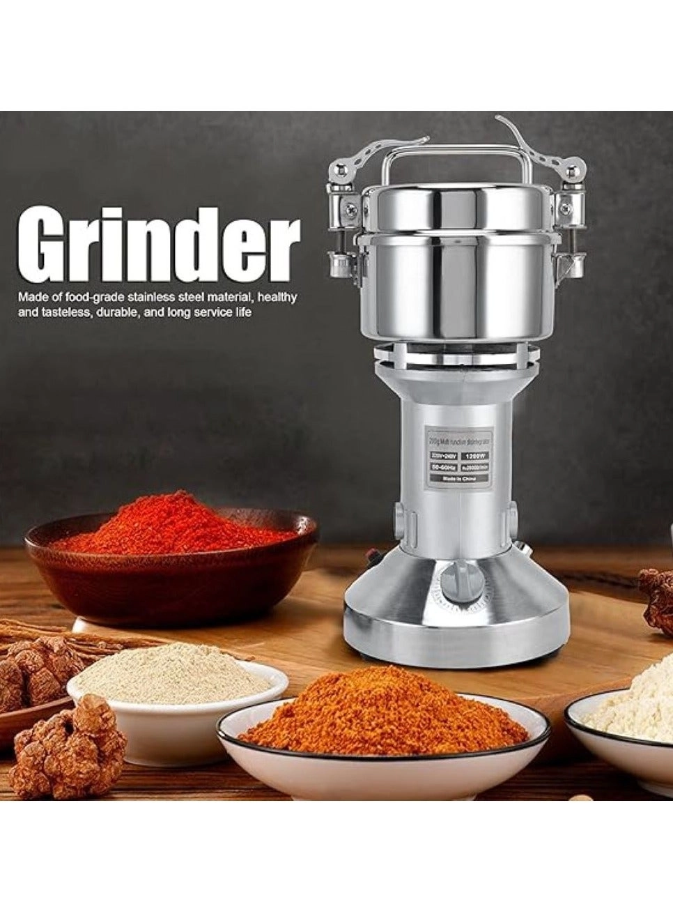 Powder Grinder Machine - 350g 1800W Overload Protection