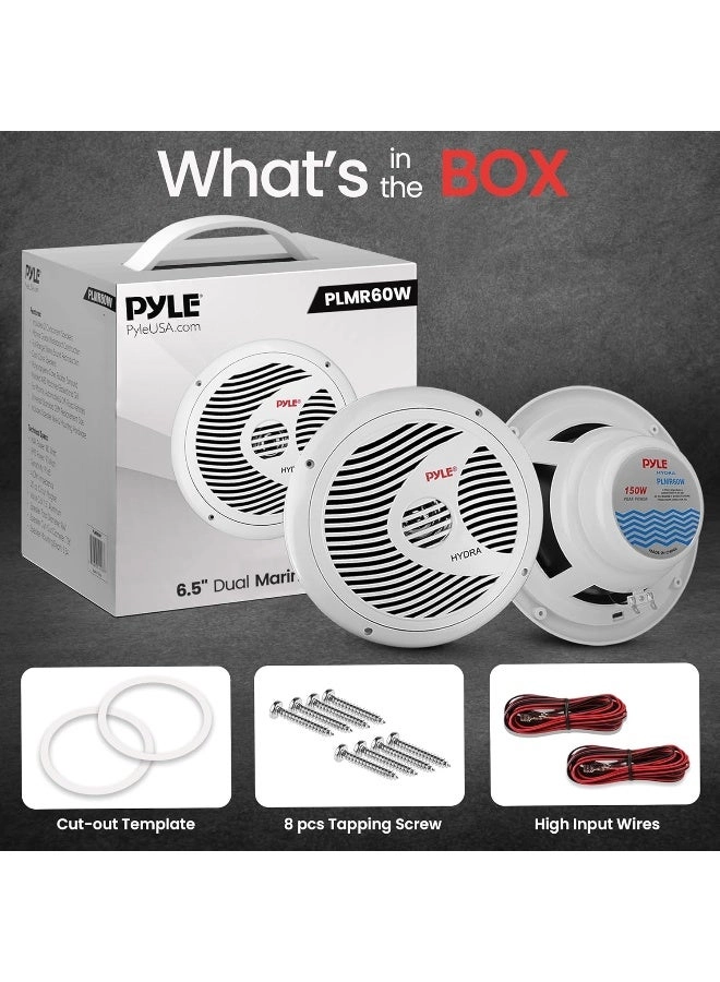 Dual Marine Speakers - 6.5 Inch 120 Watt