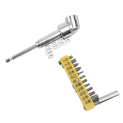 105 Degree Right Angle Drill Adapter - 12 Bits Zinc Alloy