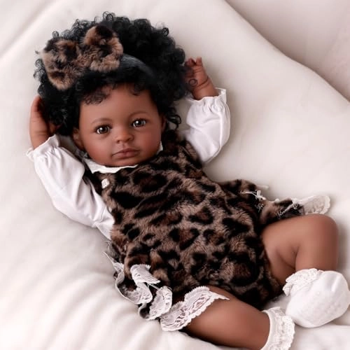 Reborn Baby Doll - 20 Inch Vinyl Cotton Black Ages 3+