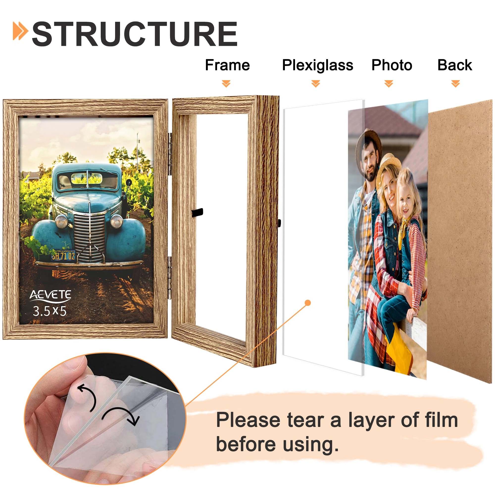Double Picture Frame - 3.5x5 in 2 picture frames