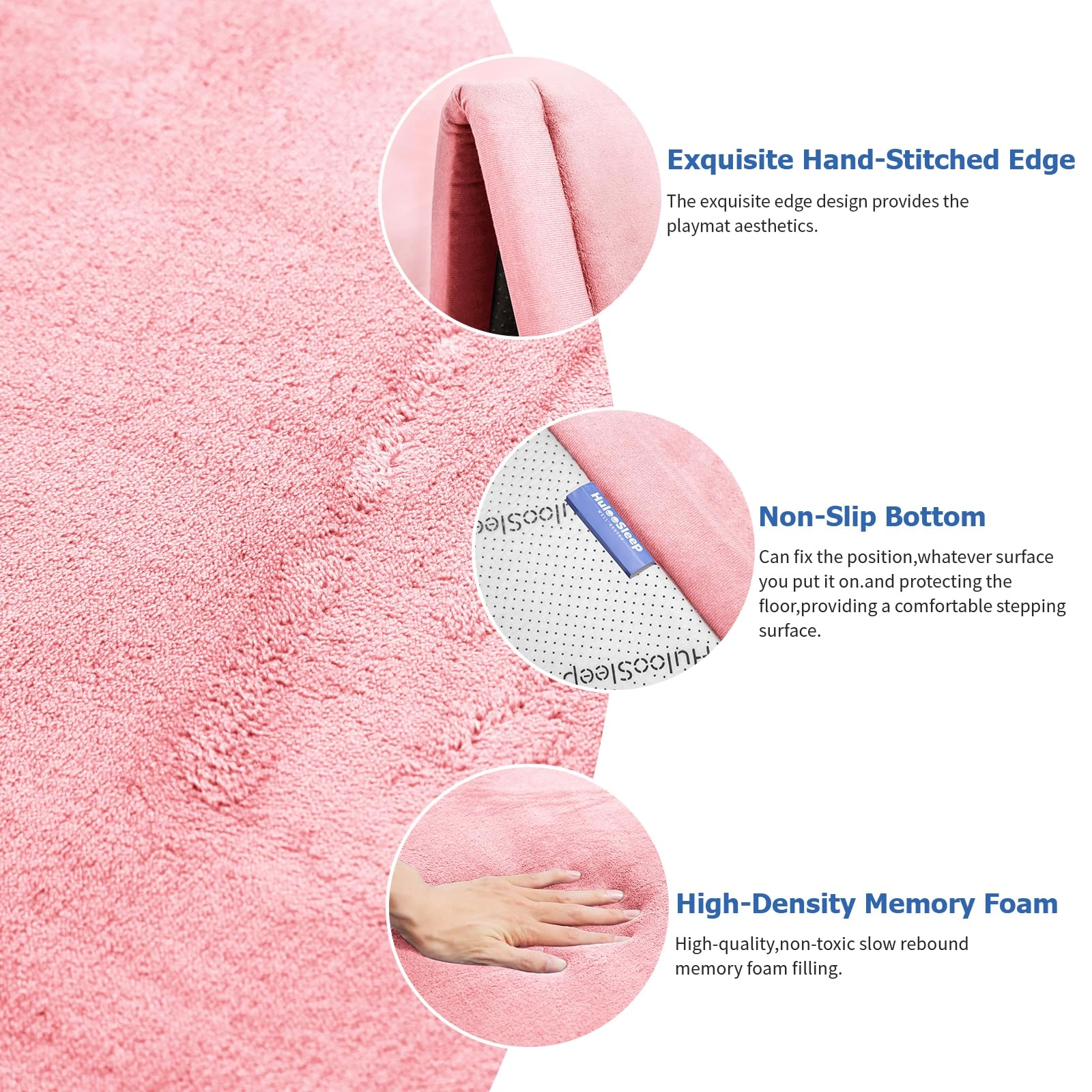 Baby Activity Play Mat - 79"x118" 1.3" Thick Cream