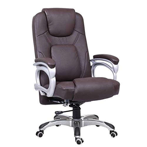 Desk Chair - PU Leather Brown High Back