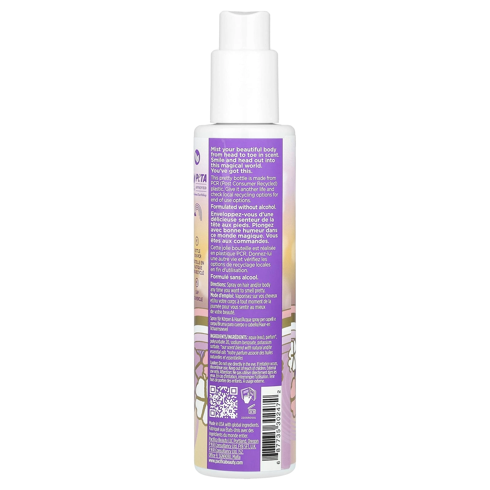 Perfumed Hair & Body Mist - 177 Milliliters French Lilac