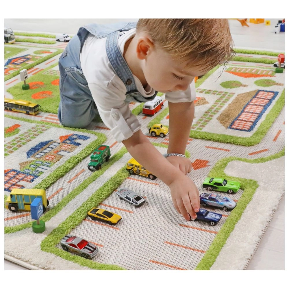 Traffic Design Educational 3D Carpet Playmat - Traffic Blue 12 months