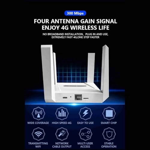 WiFi 6 Cellular Router - 4G LTE 802.11 b/g/n 300Mbps