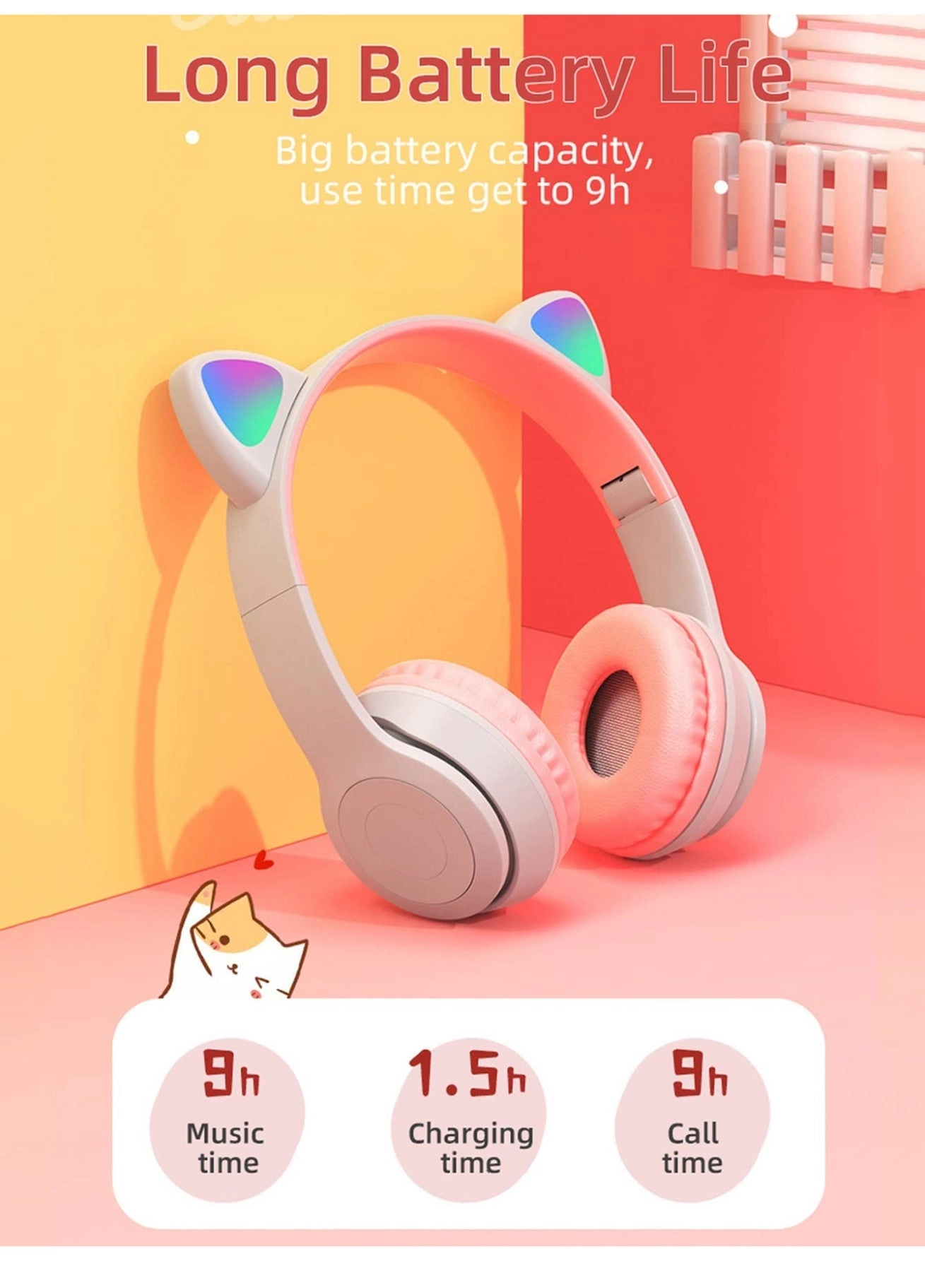 Cat Ear Headphones Wireless Headphone