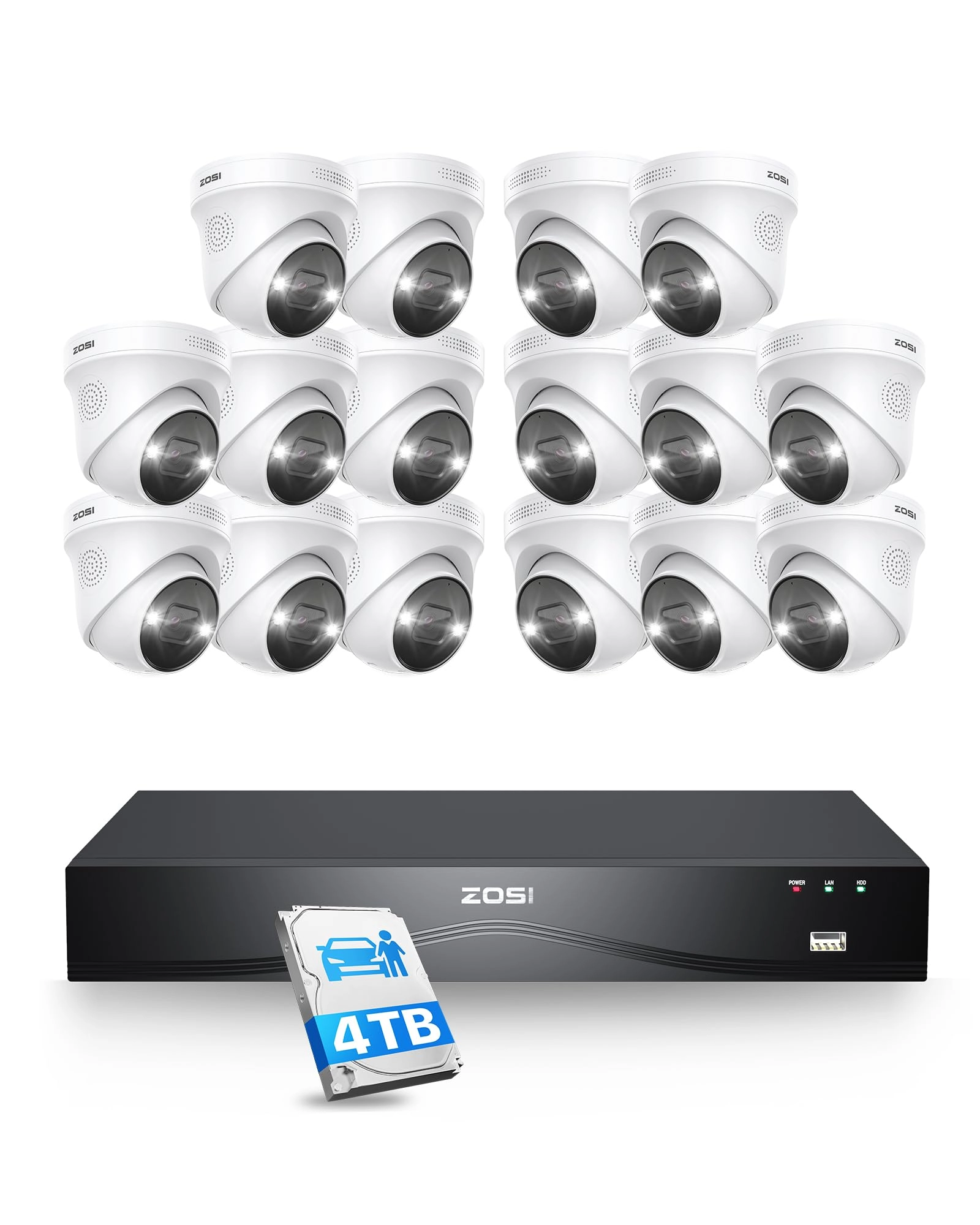 Zosi Security Camera System - 16x 24CH 4K