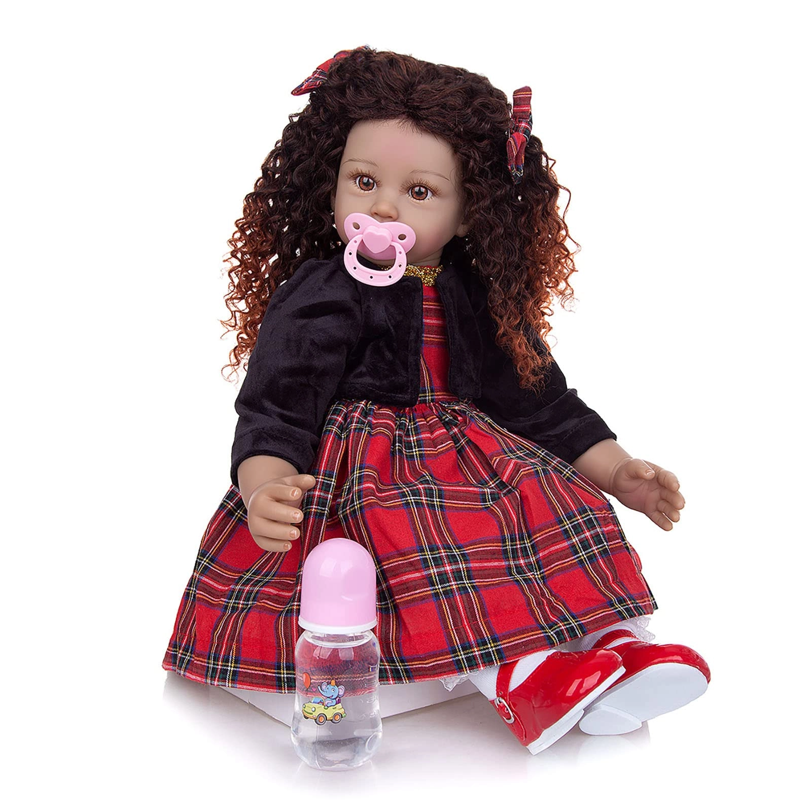 Reborn Baby Doll - 24 Inch Vinyl Cotton Body Pink Yarn Skirt Ages 3+