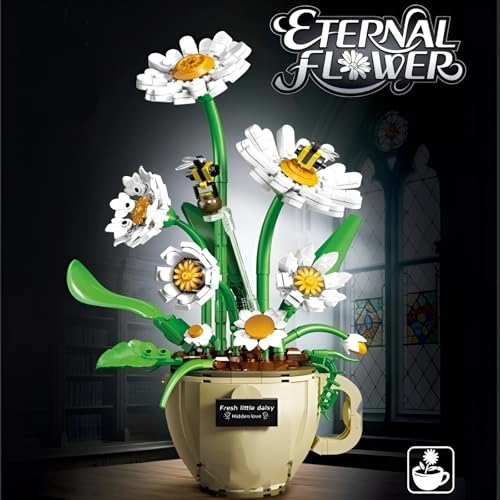 Flower Coffee Cups Building Blocks Kit - Daisy 496 pcs