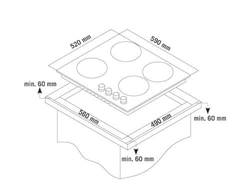 SMF6044BHVC Ceramic hob