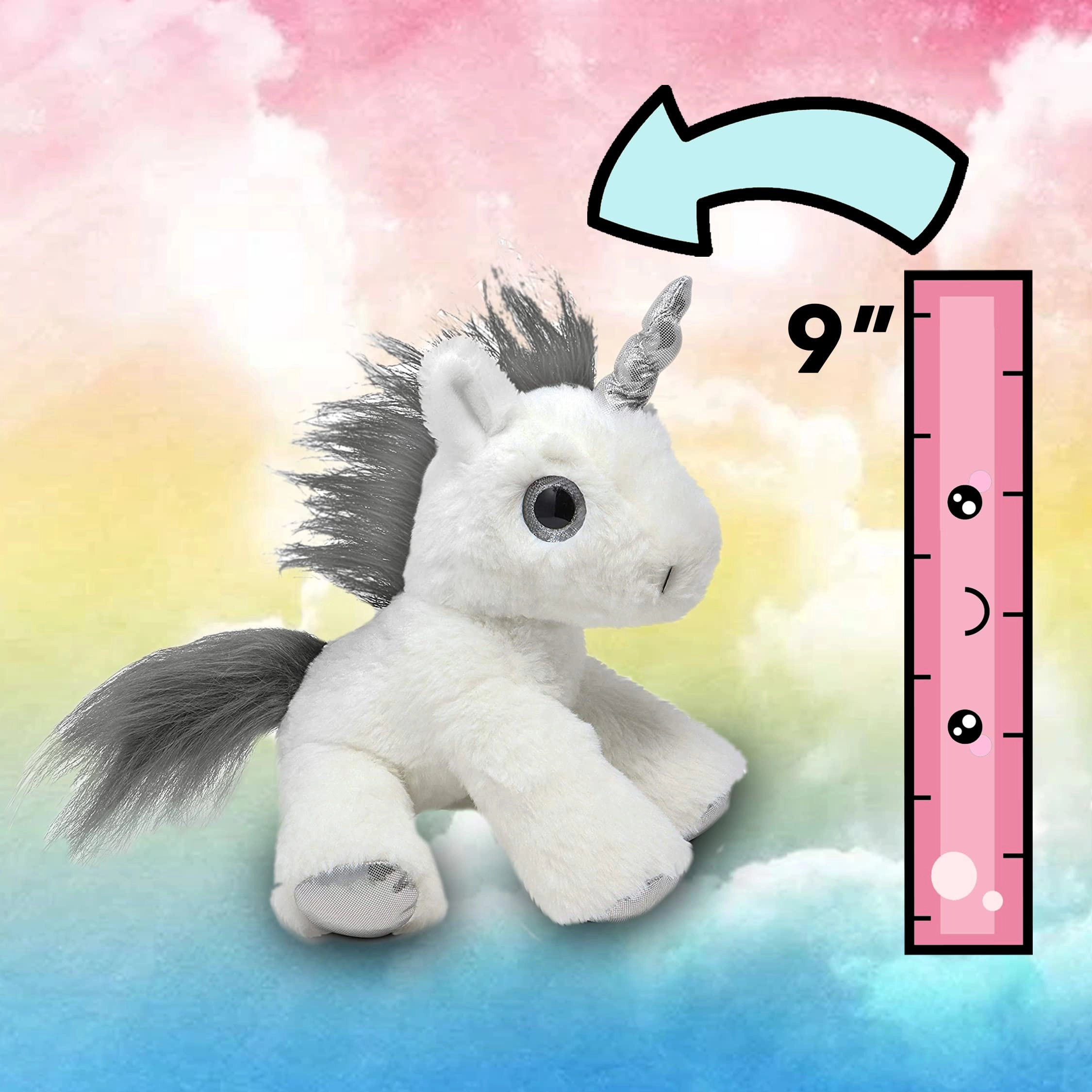 Unicorn Plush - 3Pack 3 Colors Pink Silver Blue