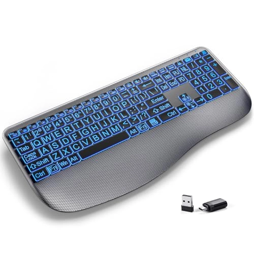 Large Print Backlit Wireless Keyboard - Wireless