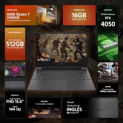 Victus 15 - 15.6'' Ryzen 7 -7445HS 16GB DDR5 512GB SSD