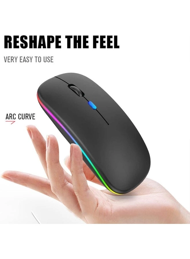 LED Slim Rechargeable Silent Mouse - Wireless