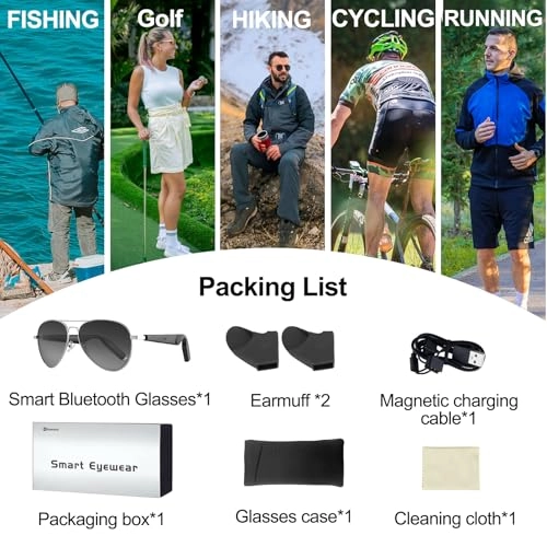 Smart Glasses - Bluetooth 5.3 UV400 Polarized Stereo Audio