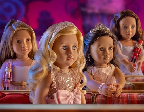 Arya Collectible Doll - 18-inch Plastic Fabric Dark-brown Eyes Wavy Dark-brown Hair Pink Gown Jewelry Accessories Ages 3+