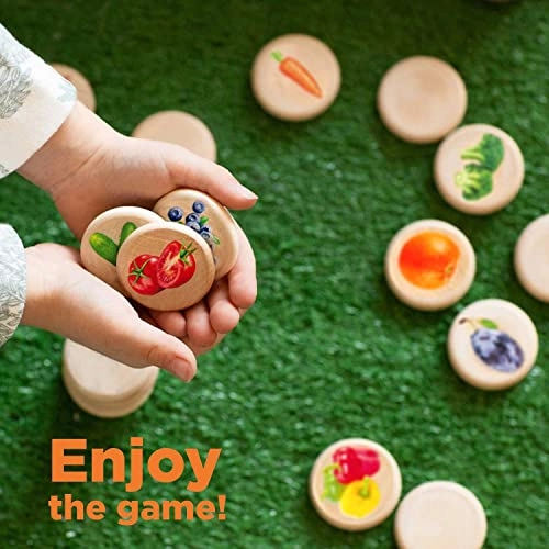 Fruits and Vegetables Matching Memory Game - 3 years and up 30 pieces