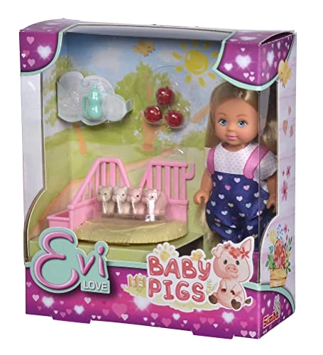 Evi Love Baby Pigs Doll - 12 cm Plastic Ages 3+
