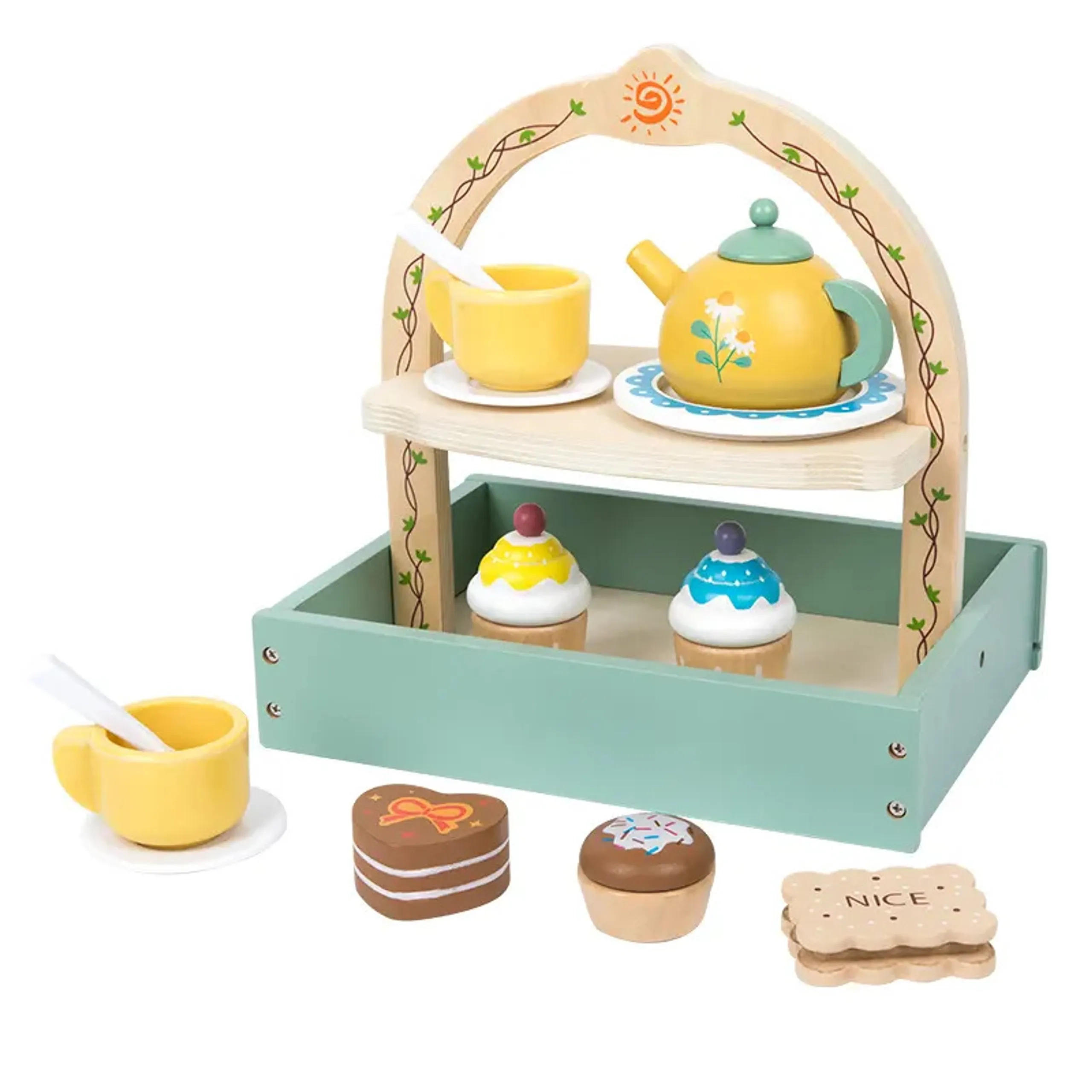 Factory Price Kids Wooden Tea Pot Set (FP-2104-53)