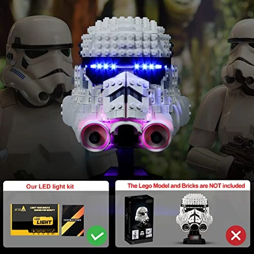 Light Kit for LEGO 75276 Stormtrooper Helmet - Acrylonitrile Butadiene Styrene 1