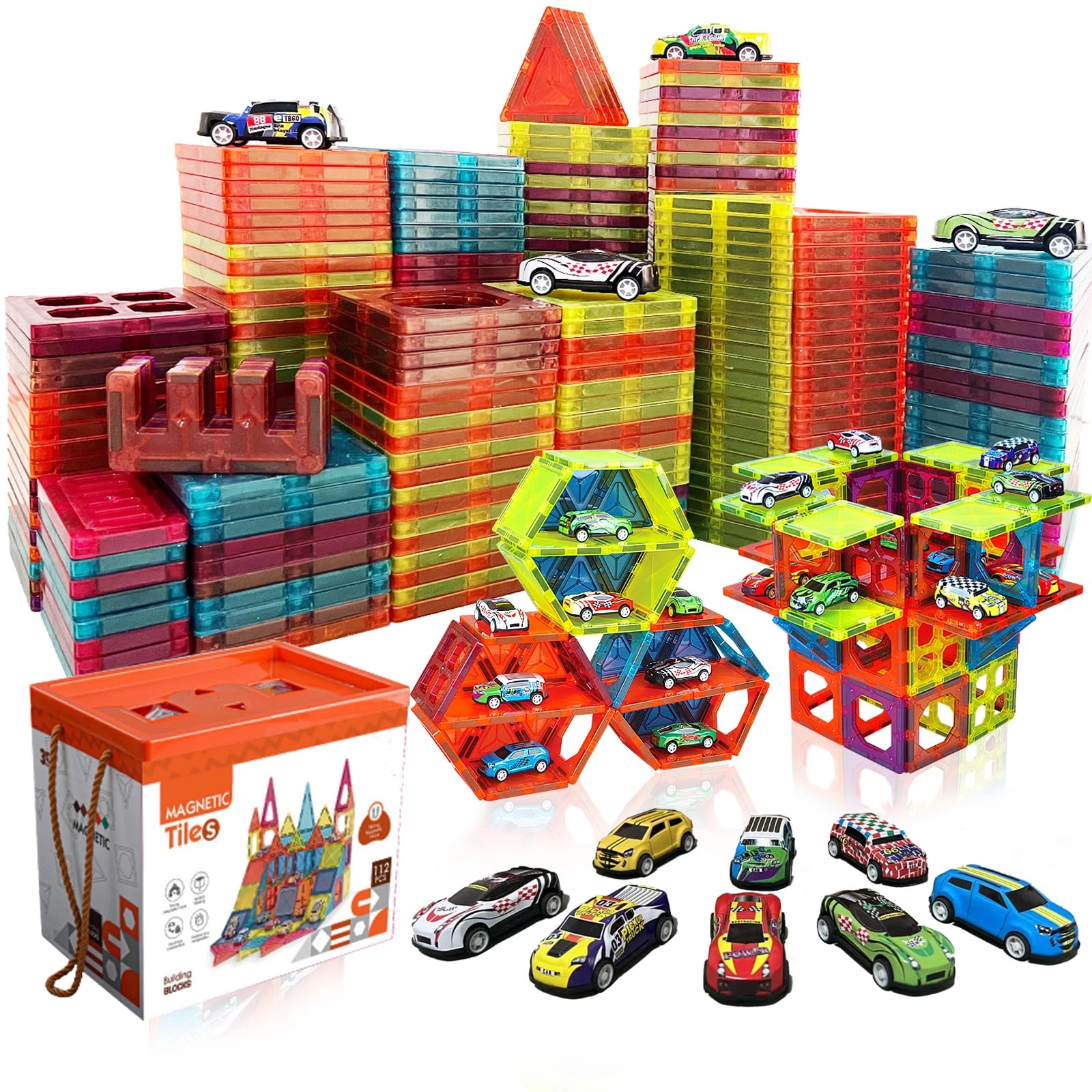 BUBUQE Magnetic Tiles Building Blocks - 3 months and up 105 pieces