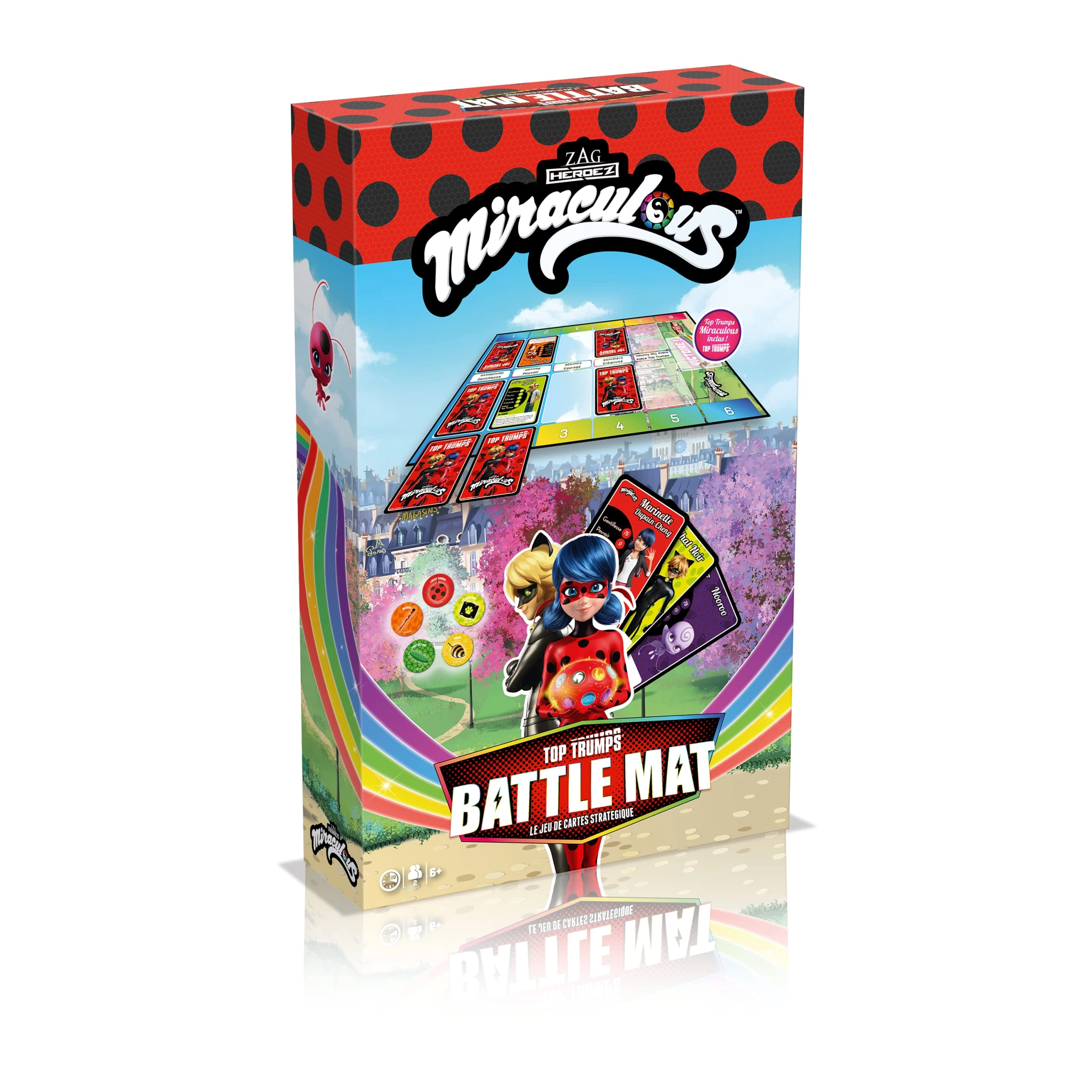 Winning Moves Top Trumps Battle Mat: Miraculous - Ladybug (French)