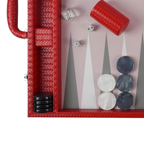 Backgammon Set - 20 inch 44mm Checkers Vegan Leather