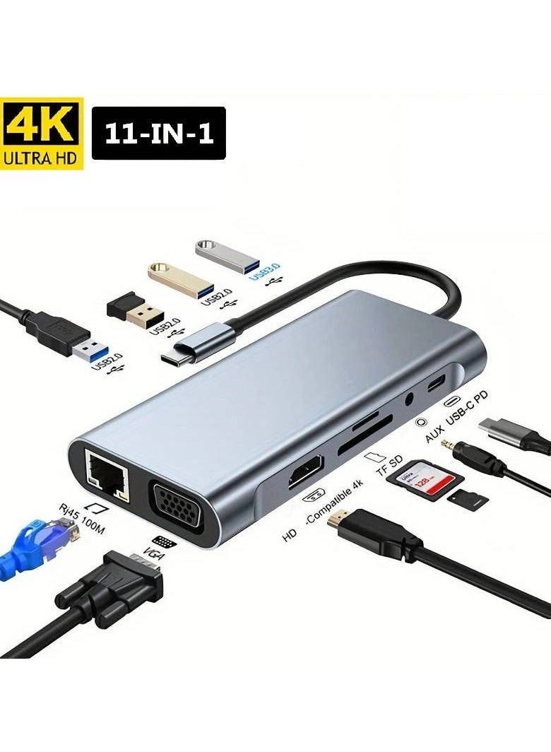 USB-C Hub - 11-in-1 4K HDMI PD Charging