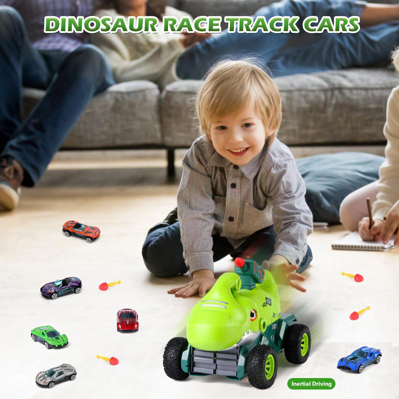 Grüner Dinosaurier-LKW - 7pcs