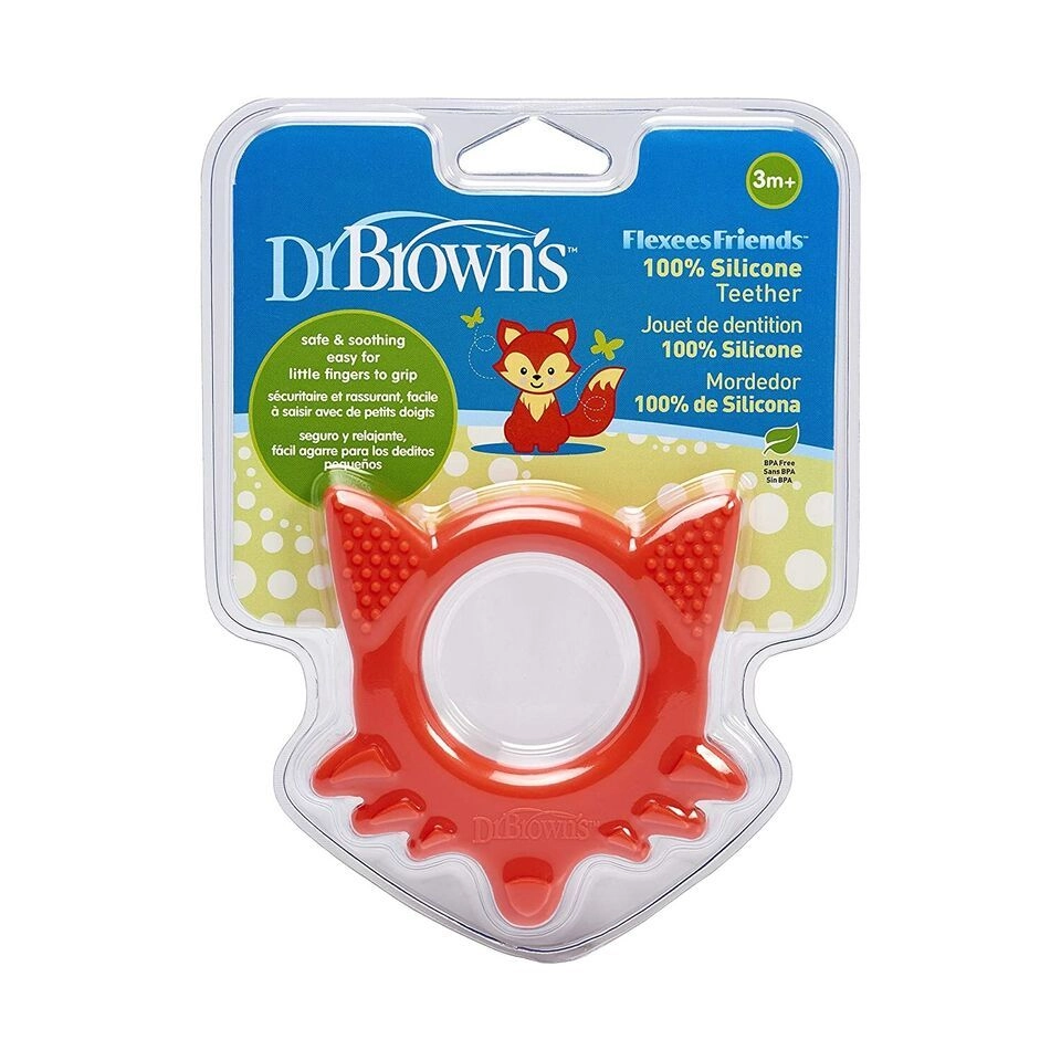 Flexees Friends Fox Teether - 100% silicone