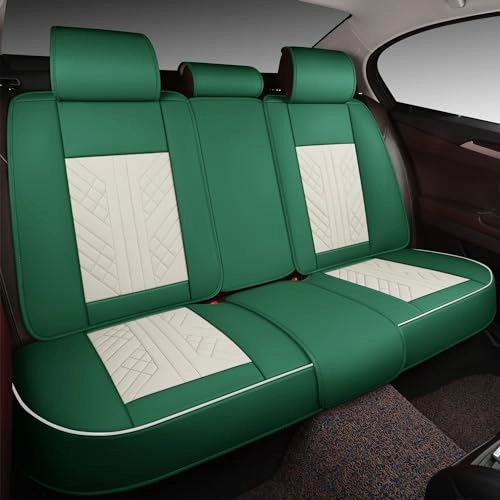 Bench Seat Cover - Universal Fit Faux Leather Black with Red Strip