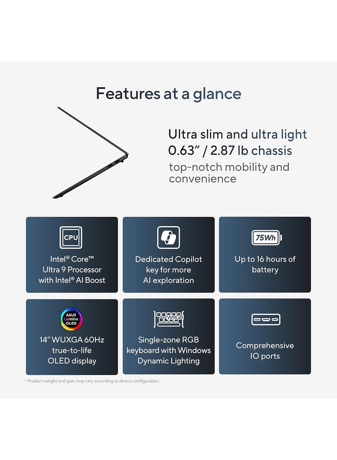 Vivobook S 14 OLED S5406MA-OLEDU911WB - 14'' Core Ultra 9-185H 16GB DDR5 1TB SSD