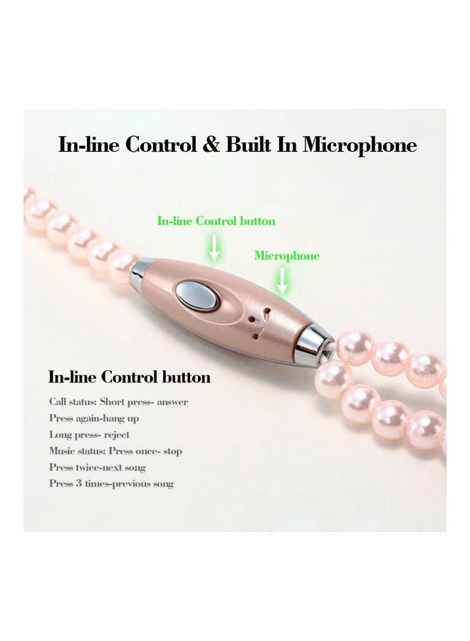 Pearl Necklace Stereo Wired Earphone